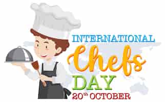 Gratis vector internationale dag van de chef-kok posterontwerp