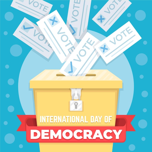 Internationale dag van de democratie met stembus