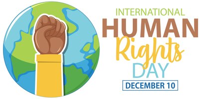 Internationale dag van de mensenrechten tekst voor bannerontwerp