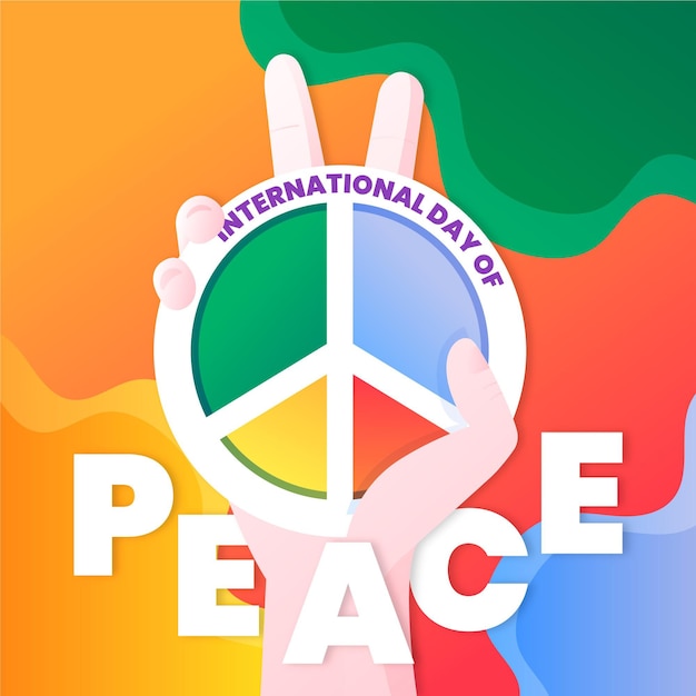 Gratis vector internationale dag van de vrede kleurrijke thema
