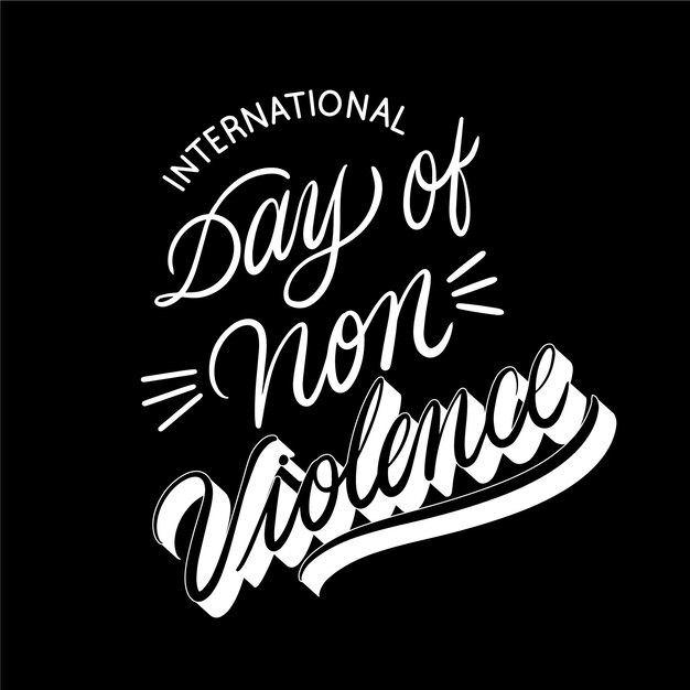 Internationale dag van geweldloosheid belettering