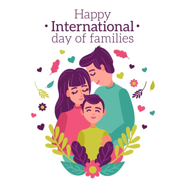 Internationale dag van gezinnen in plat design