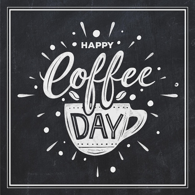 Internationale dag van koffie belettering