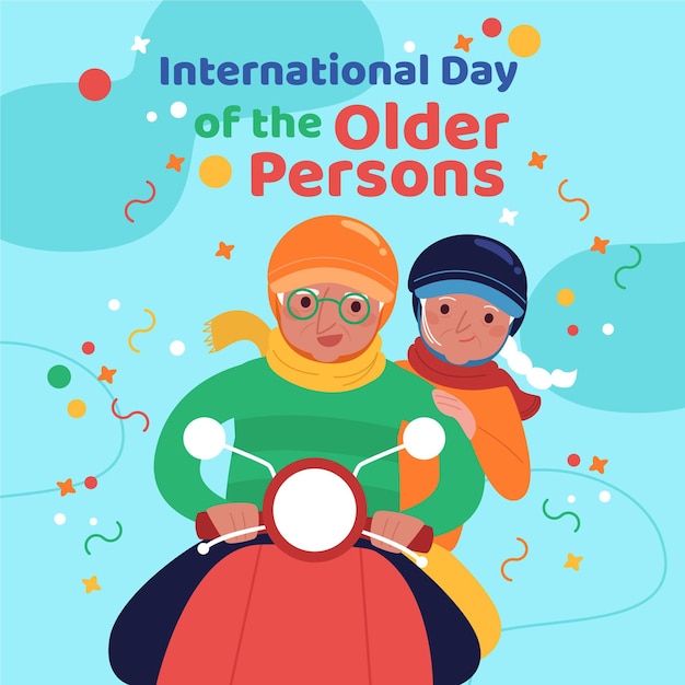 Internationale dag van ouderen concept Gratis Vector