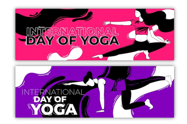 Internationale dag van yoga banner thema