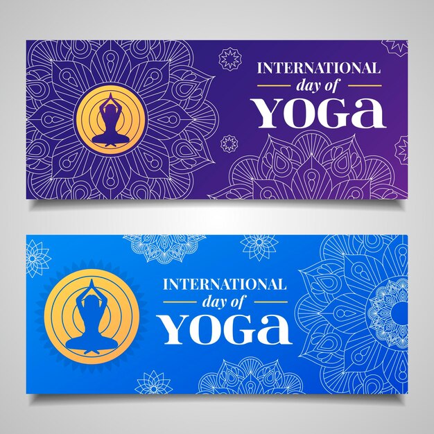 Internationale dag van yoga banners