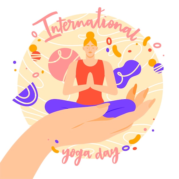 Internationale dag van yoga geïllustreerde stijl