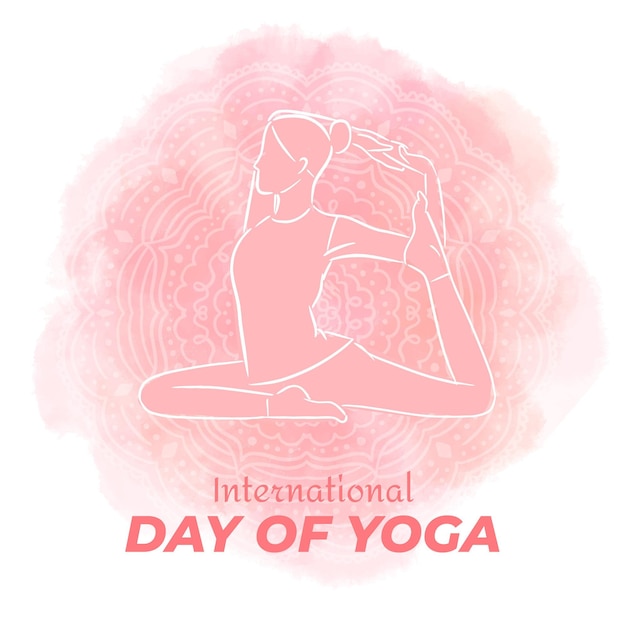 Gratis vector internationale dag van yoga getekend