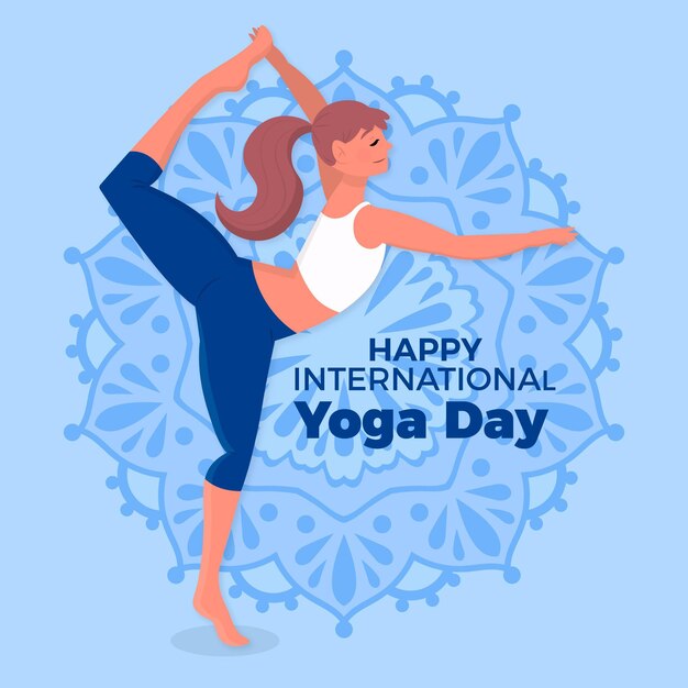 Internationale dag van yoga tekenen