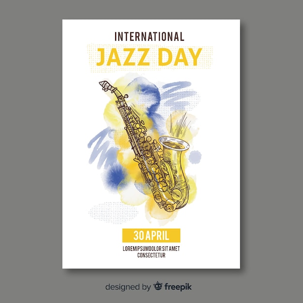 Internationale jazz dag poster sjabloon