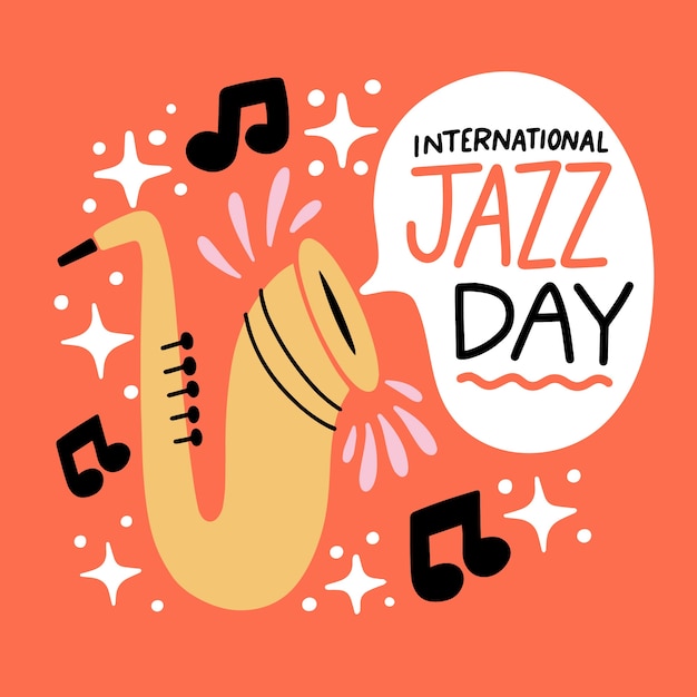Internationale jazzdag concept tekenen