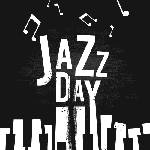 Internationale jazzdag plat ontwerp
