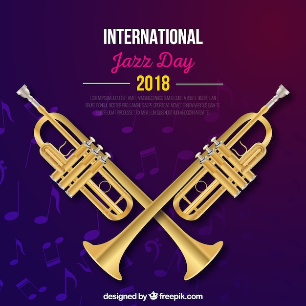 Gratis vector internationale jazzdag realistische achtergrond