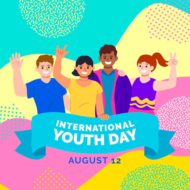 Internationale jeugddag illustratie