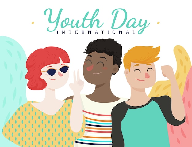 Gratis vector internationale jeugddag illustratie