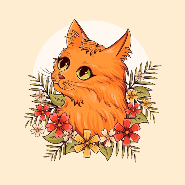 Gratis Vector internationale kattendag handgetekende illustratie