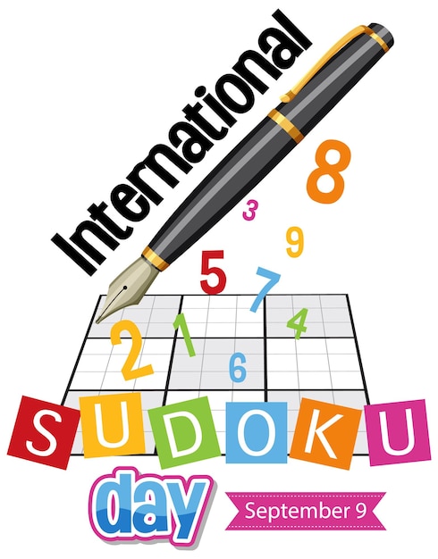 Gratis vector internationale sudoku-dag 9 september