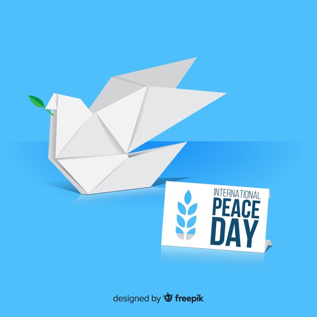 Internationale vredesdag met origamiduif