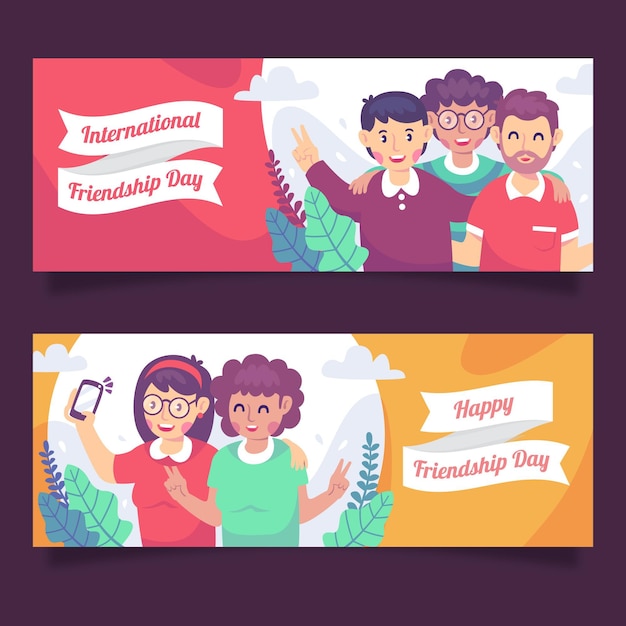 Internationale vriendschapsdag banners set