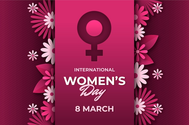 Internationale vrouwendag achtergrond in papierstijl