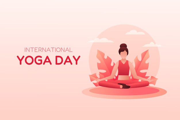 Internationale yoga dag gradiënt achtergrond