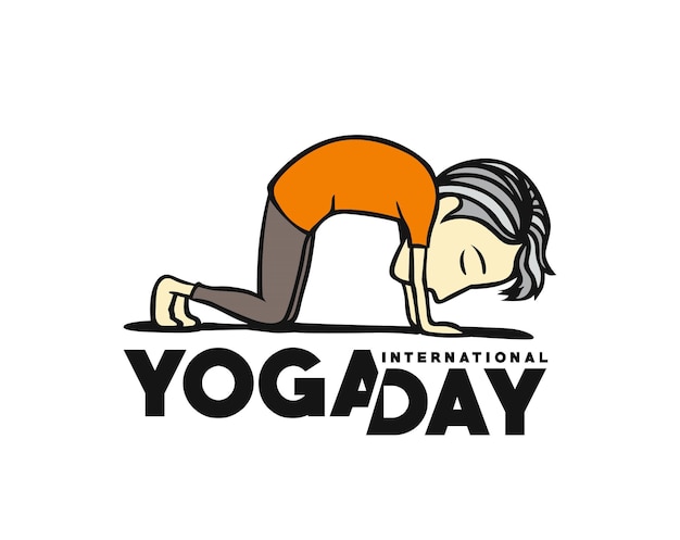 Internationale yogadag 21 juni vectorillustratie