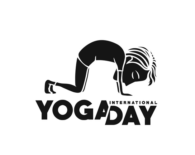 Internationale yogadag 21 juni Vectorillustratie