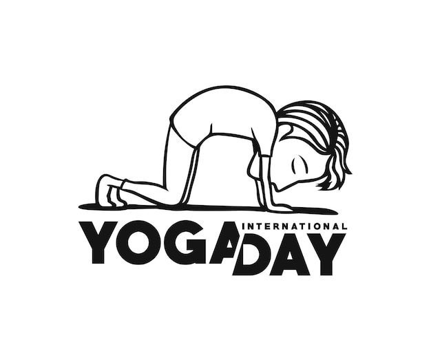 Internationale yogadag 21 juni Vectorillustratie