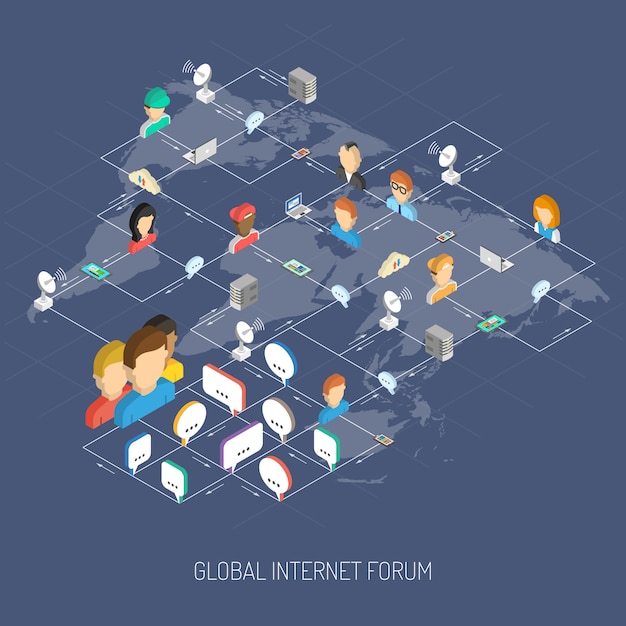 Gratis vector internet forum concept