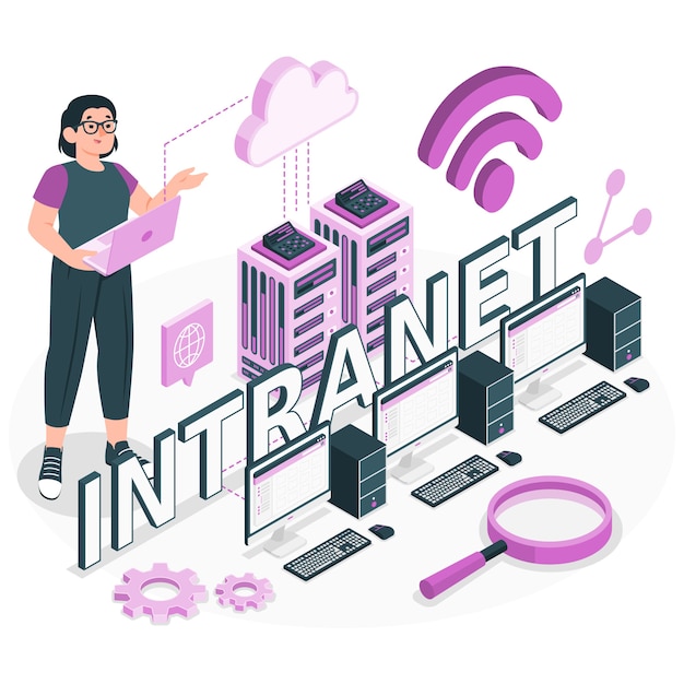 Gratis vector intranet concept illustratie