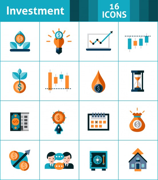 Investeringen Icons Set