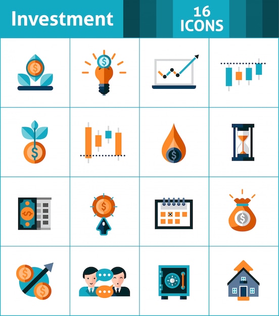 Investeringen Icons Set