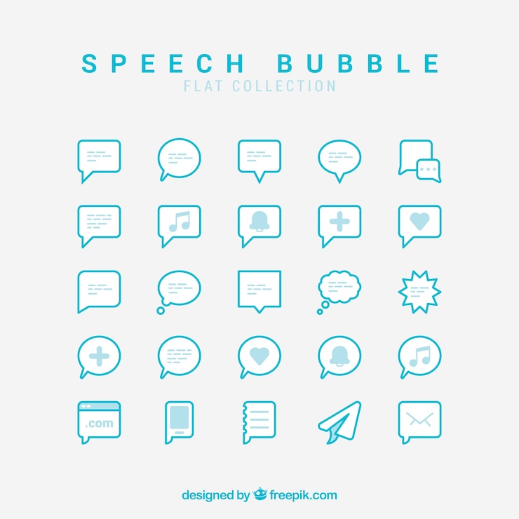 Gratis Vector inzameling van dialoogballon in plat ontwerp