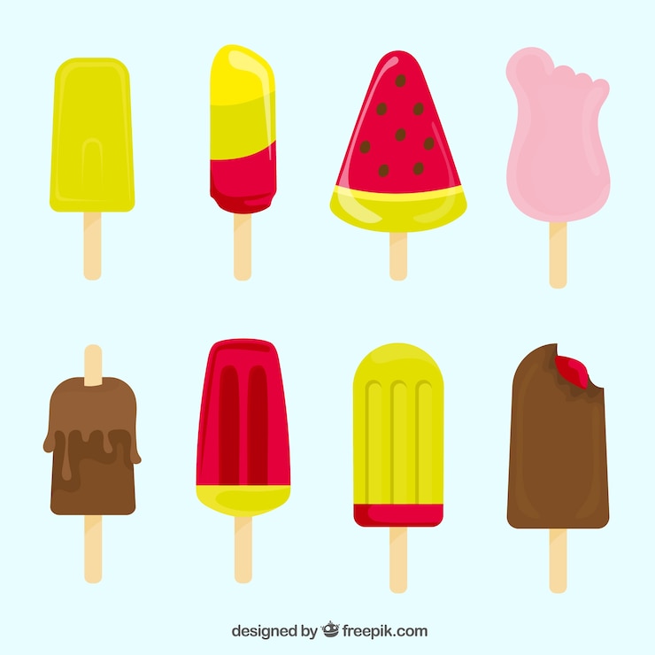 Gratis Vector inzameling van heerlijke ijsjes