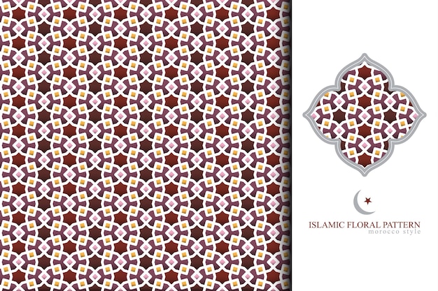 Islamitisch bloemenpatroon vectorontwerp met marokkaanse stijl voor decoratie achtergrondbehangkaart
