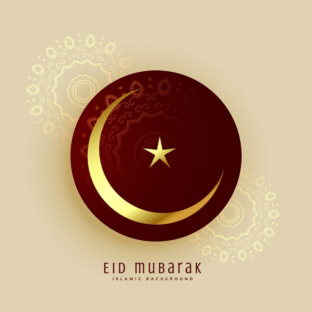 Islamitisch eid Mubarak maan en sterontwerp