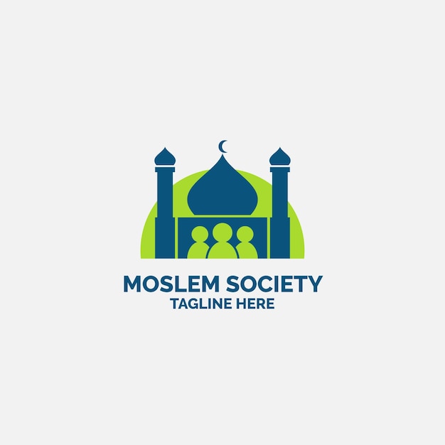 Gratis vector islamitisch logo in twee kleuren