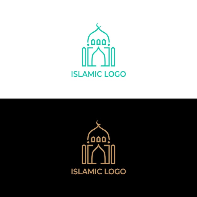 Gratis vector islamitisch logo in twee kleuren