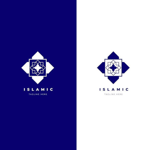 Gratis vector islamitisch logo in twee kleuren