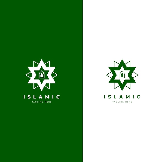 Gratis vector islamitisch logo in twee kleuren