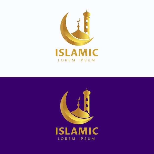 Gratis vector islamitisch logo in twee kleuren