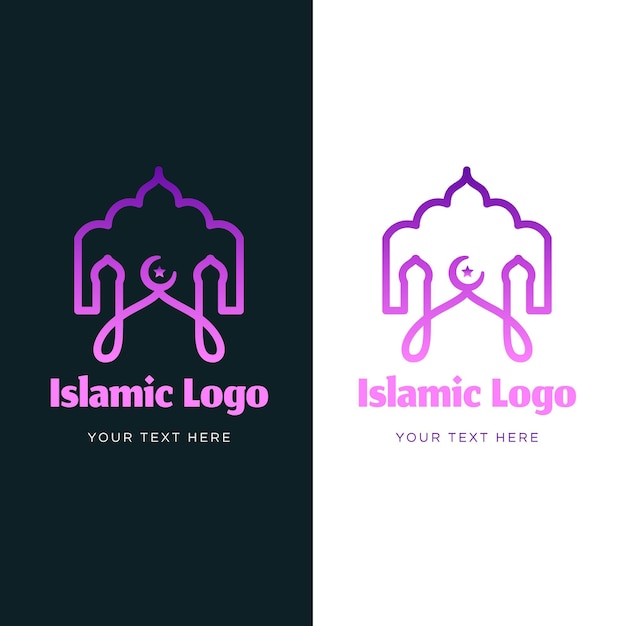 Gratis vector islamitisch logo in twee kleuren