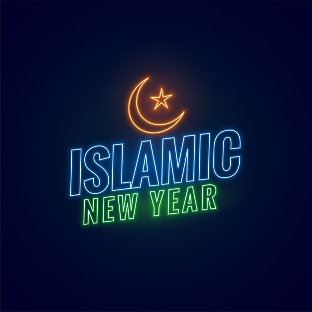 Islamitisch nieuwjaar in neonstijl