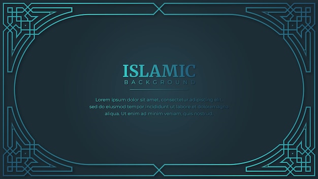 Islamitische arabische blauwe achtergrond met ornamentframe