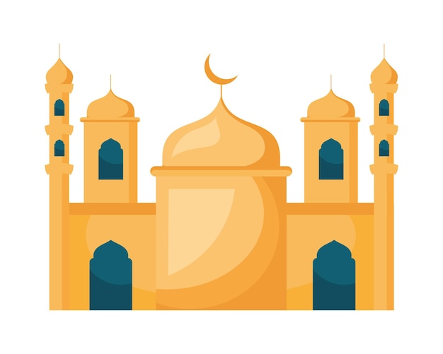 Gratis vector islamitische moskee gevel