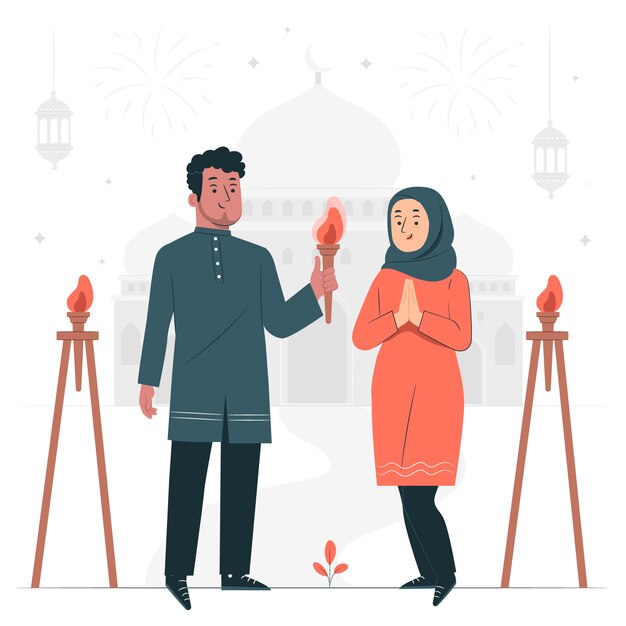 Gratis vector islamitische nieuwjaar concept illustratie