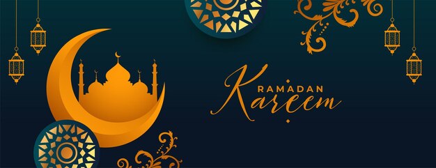 Islamitische ramadan kareem decoratieve banner voor eid festival