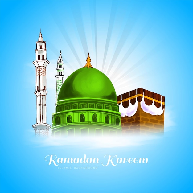 Gratis vector islamitische ramadan kareem wenskaart achtergrond