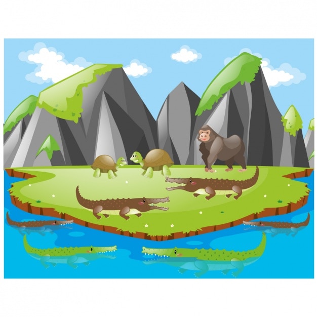 Gratis vector island achtergrond ontwerp