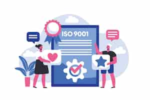 Gratis vector iso-certificering illustratie